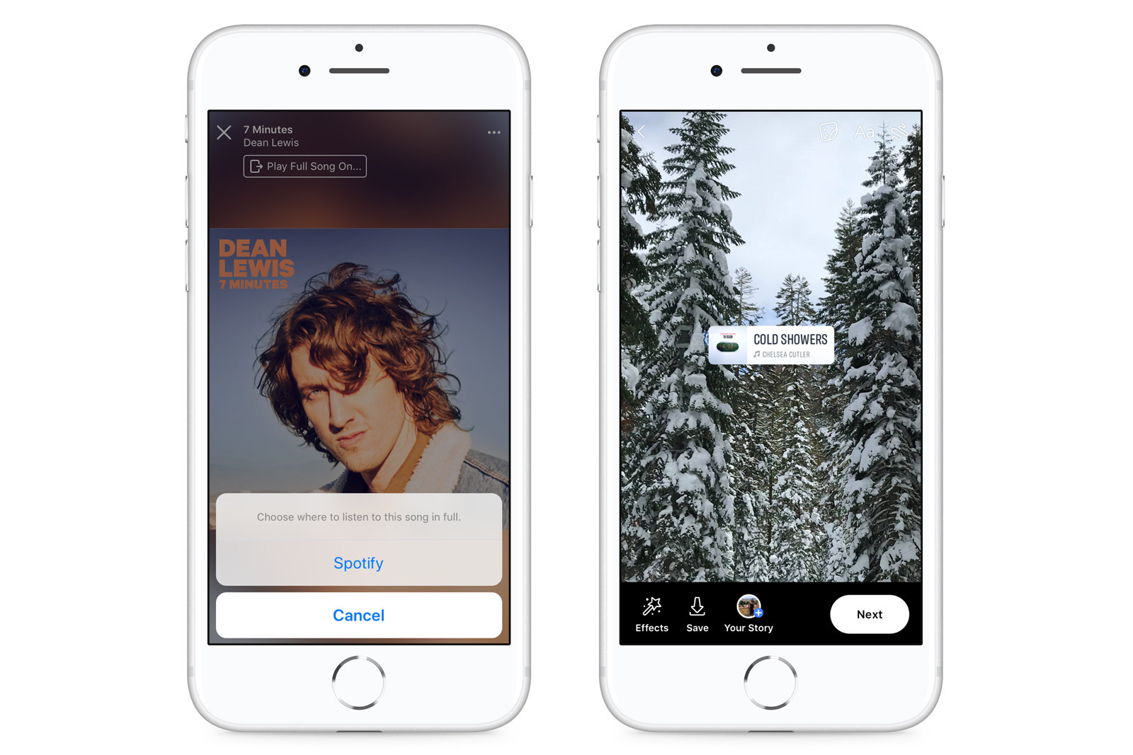 Facebook option to listen to profile songs in Spotify