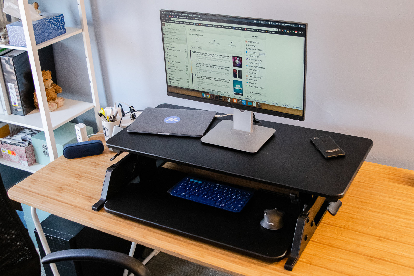 Standing desk converters