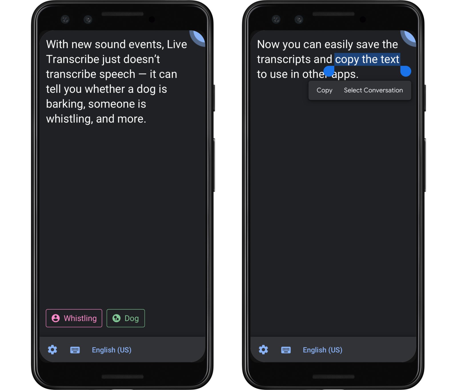 Android Live transcribe