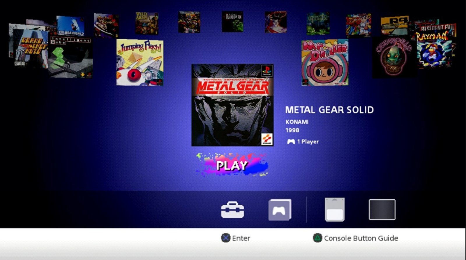 PlayStation Classic home screen