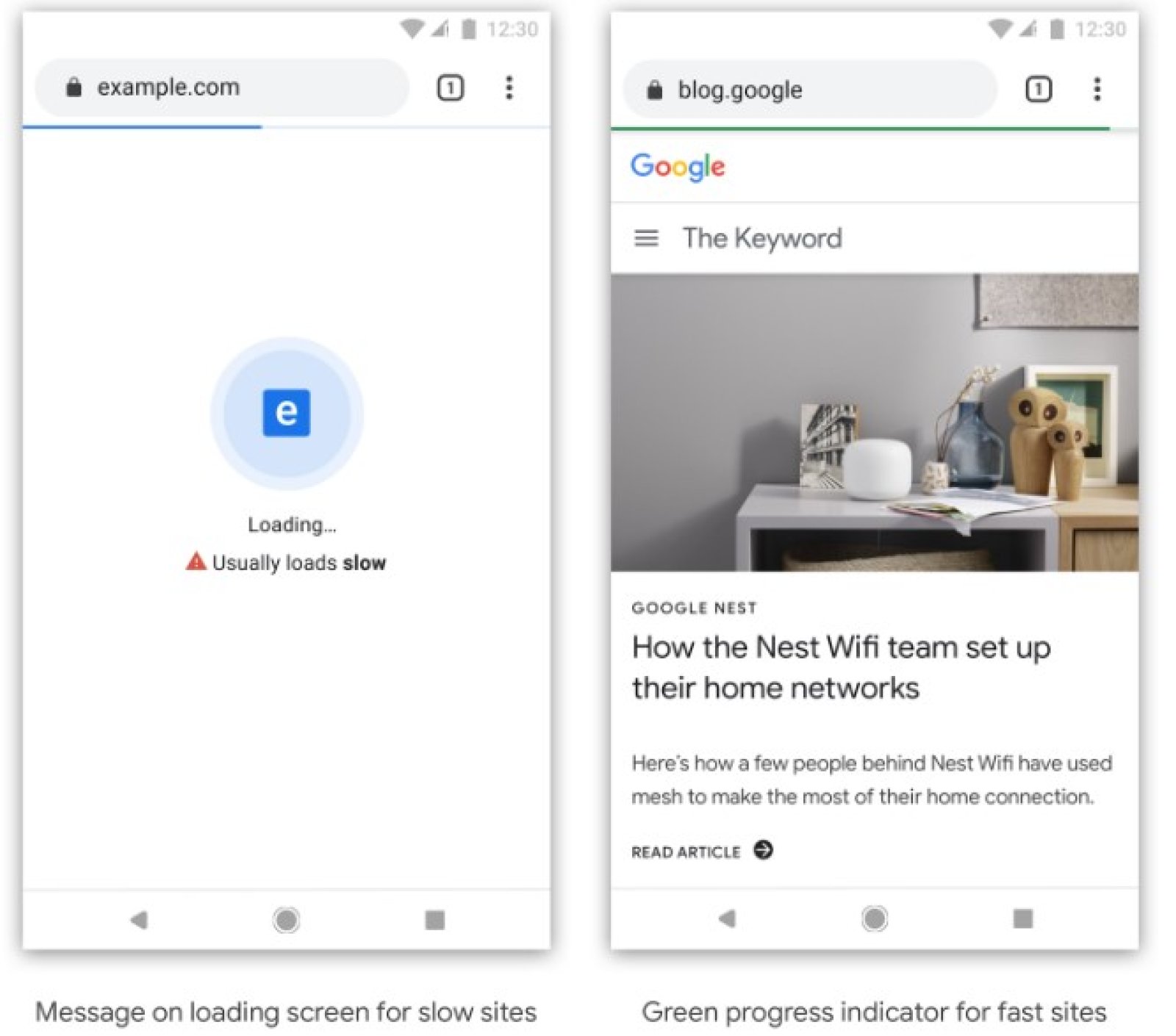 Google Chrome speed badging