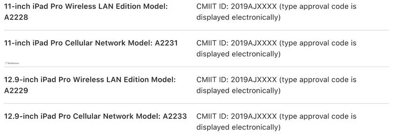 iPad Pro listing