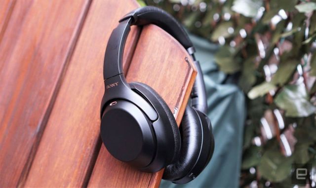 Sony WH-1000XM3 wireless headphones.