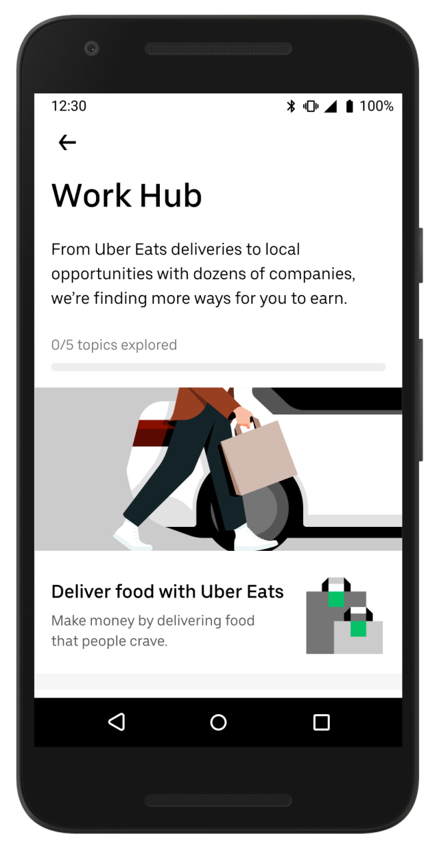Uber's Work Hub will connect drivers with job openings at other companies.