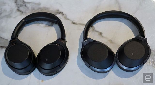 Sony's 1000XM3 (left) vs the 1000XM2              