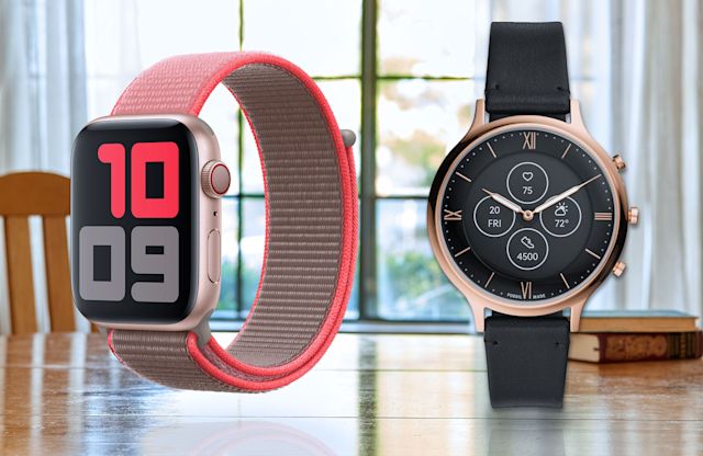 apple watch 5 and fossil HR charter