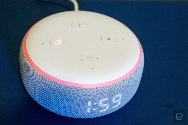 Amazon Echo Dot with clock