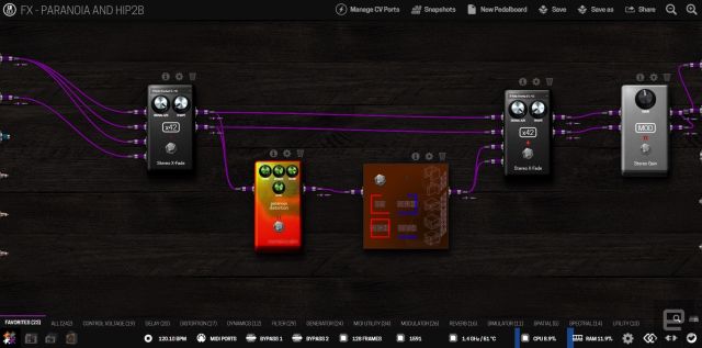 The browser-based patching interface for the MOD Duo X.
